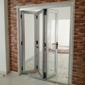 Silver Aluminum Folding Door